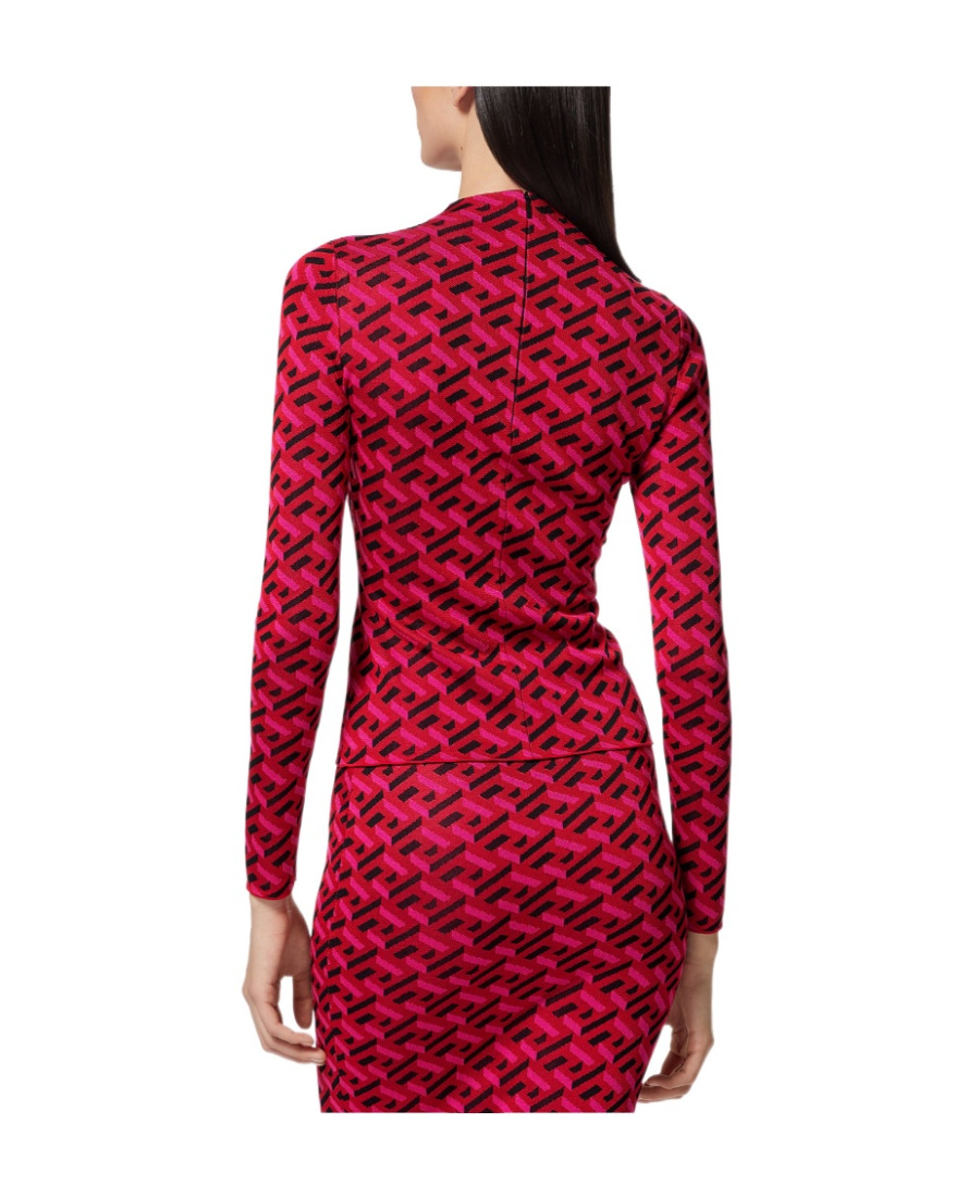 Versace Woman Turtleneck Brick Red Size 6 Silk In Red