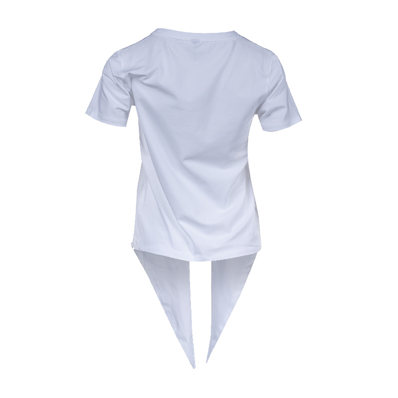 Moschino T-shirt With Round Collar And Knot Hem In Blue