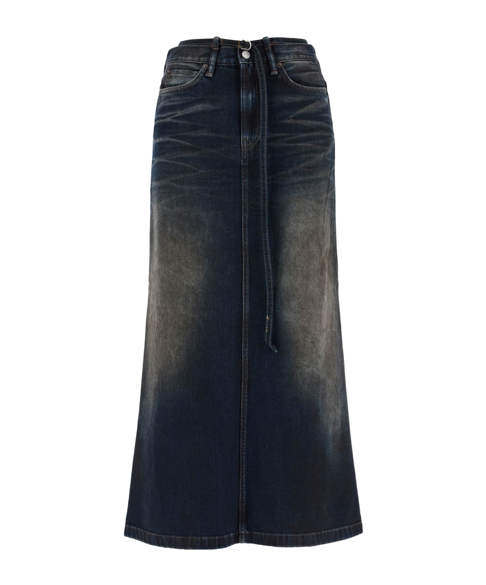 Shop Acne Studios Denim Maxi Skirt In Black