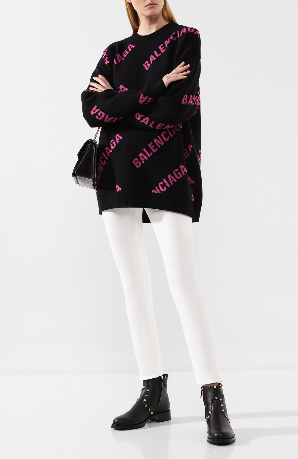 Valentino Rivet Leisure And Ankle Boots In Black