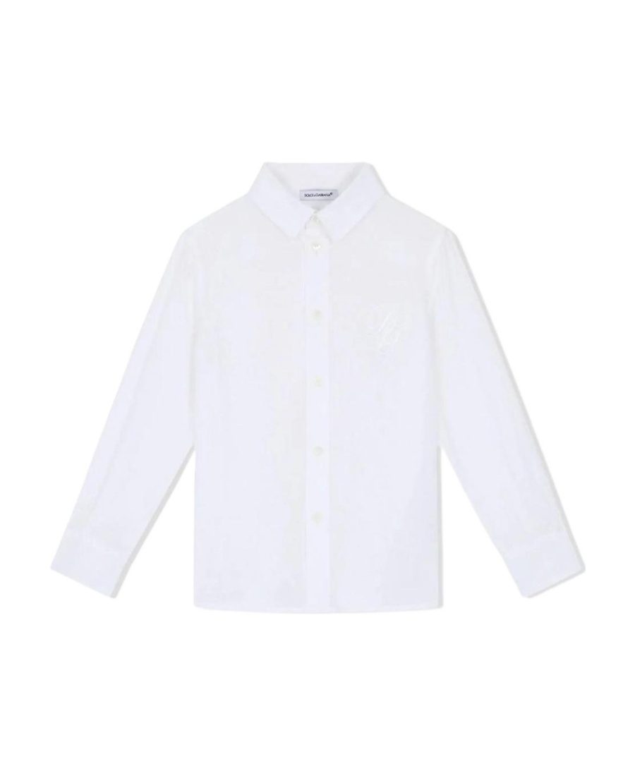 Dolce & Gabbana Logo-embroidered Shirt In White