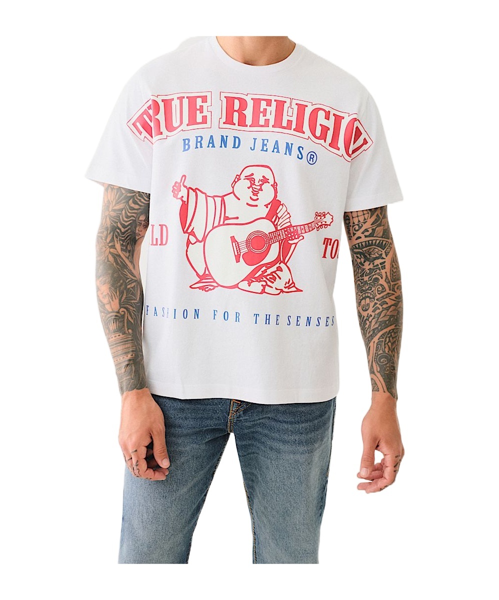 True Religion Exaggerated Icon Crew Tee In White