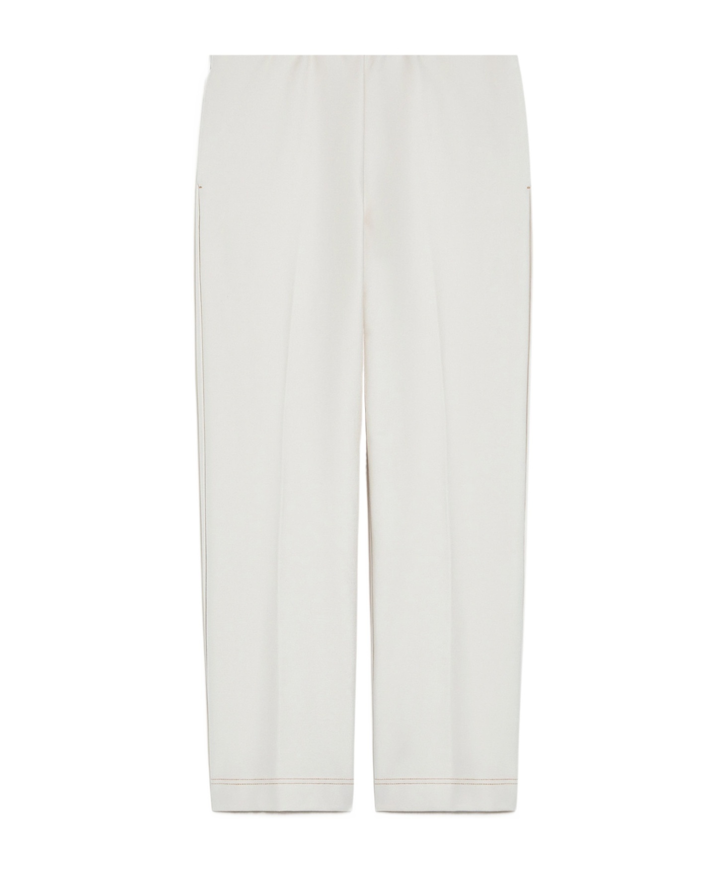 Max Mara Denim Effect Knitted Pants In White