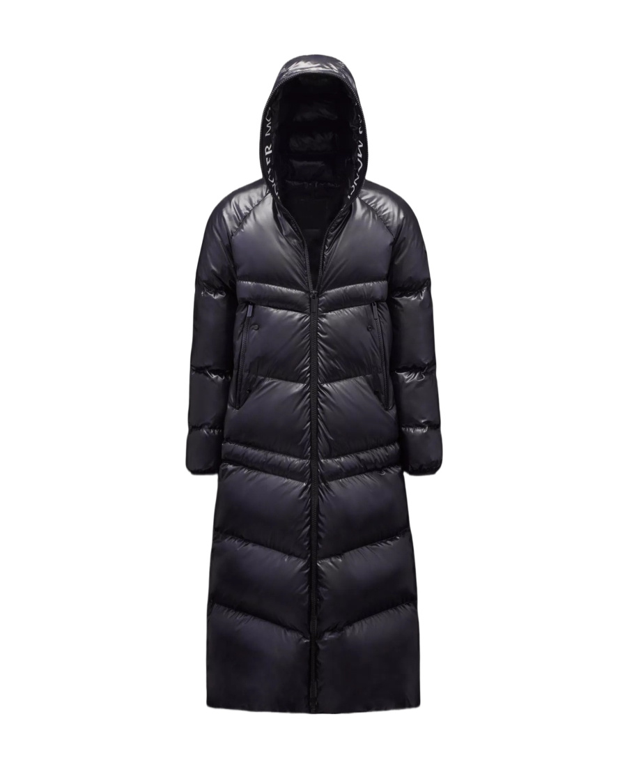 Moncler Zip-up Hooded Padded Coat In Black