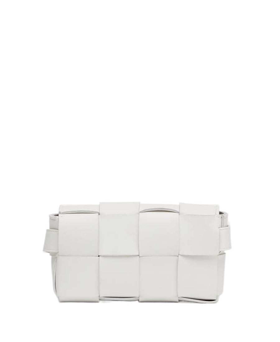 Bottega Veneta Mini Braided Leather Waist Bag In White
