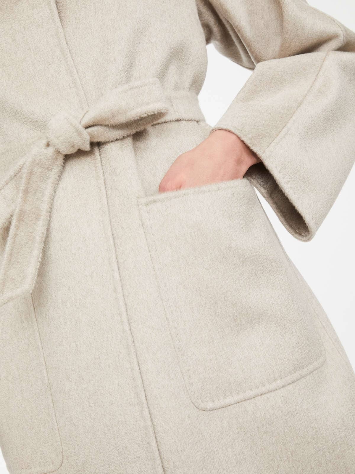 Shop Max Mara Lace-up Coat In Nude