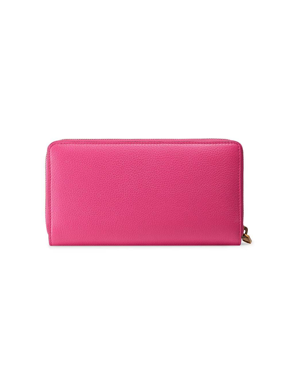 Gucci Logo Printed Zipper Wallet In Pink