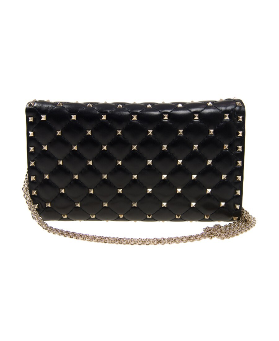 Valentino Rockstud Spike Shoulder Bag In Black