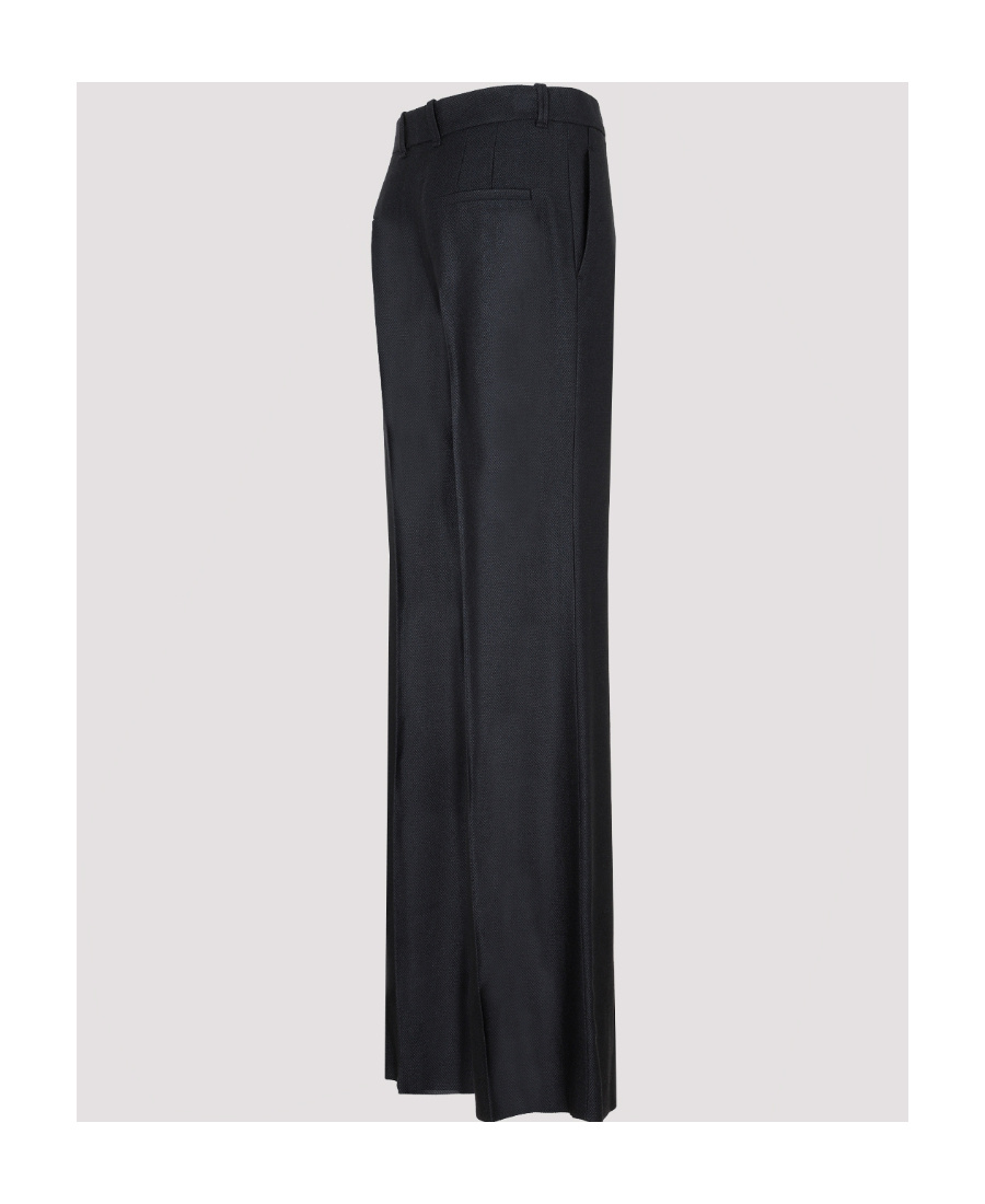 Shop Chloé Flared Box-pleat Trousers In Black