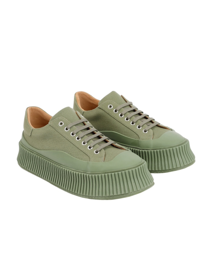 Jil Sander Man Sneakers Military Green Size 7 Textile Fibers In Green