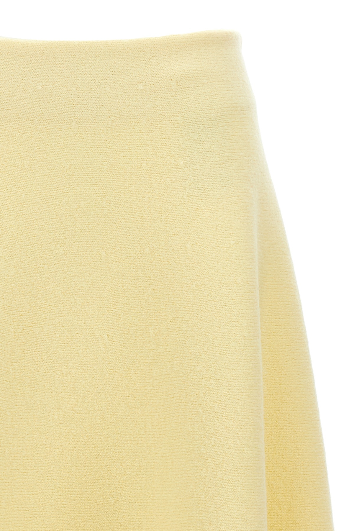 Jil Sander Flared Wool Skirt With Discreet Zipper Closure In Nude