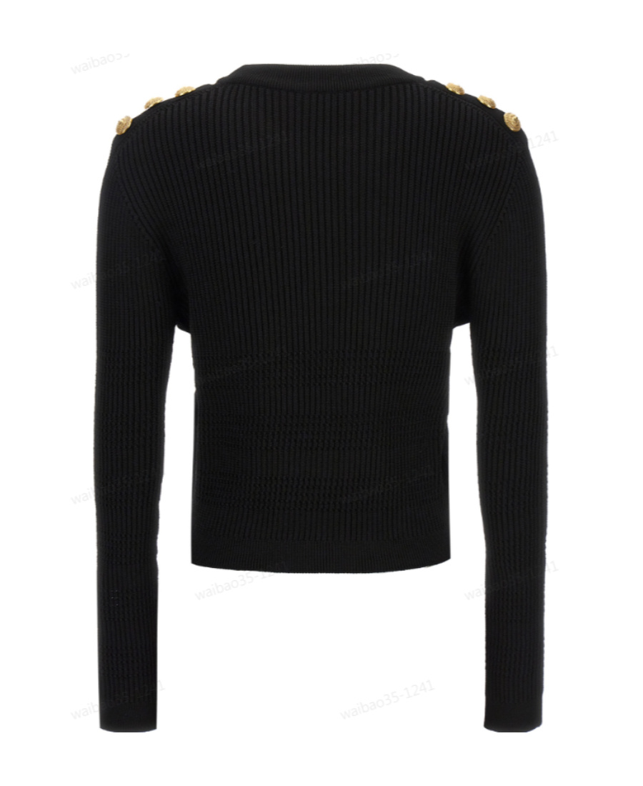 BALMAIN 6-BUTTONS RIBBED JUMPER