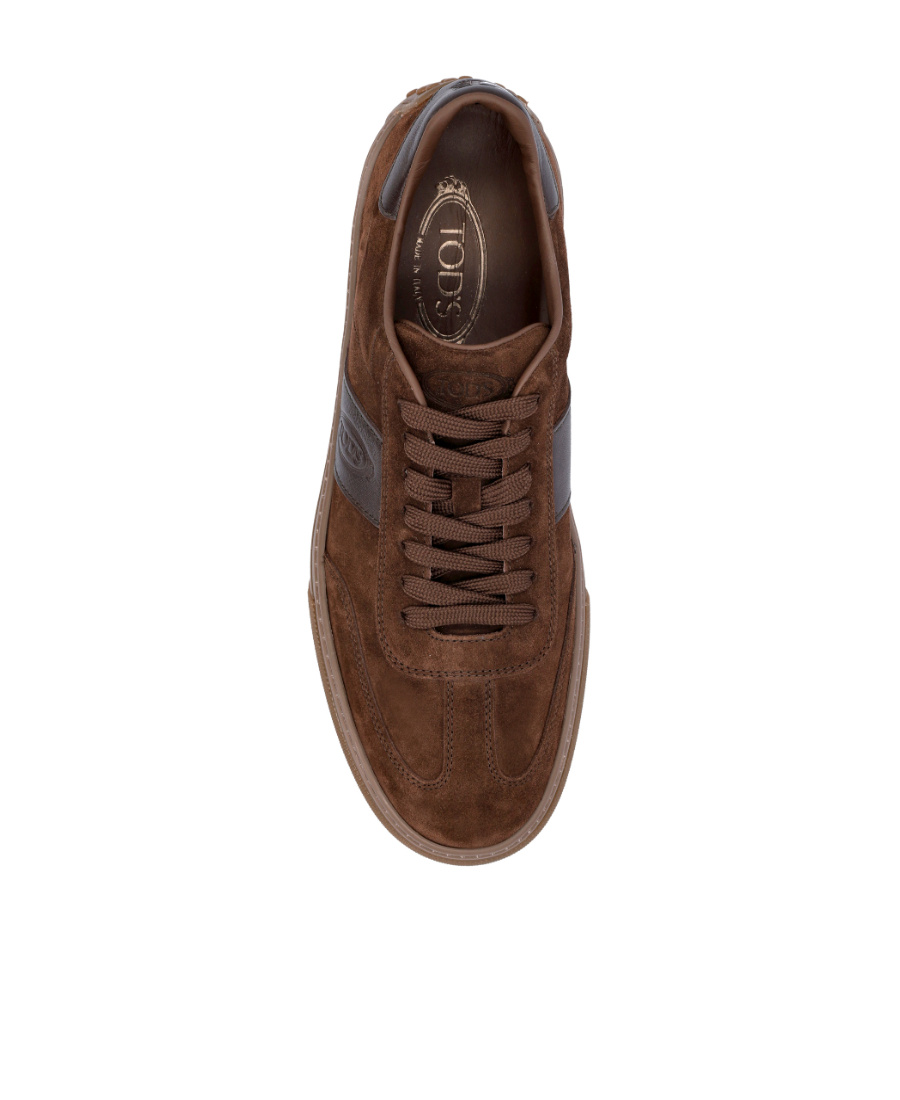 Tod's Man Sneakers Dark Brown Size 7 Soft Leather In Brown