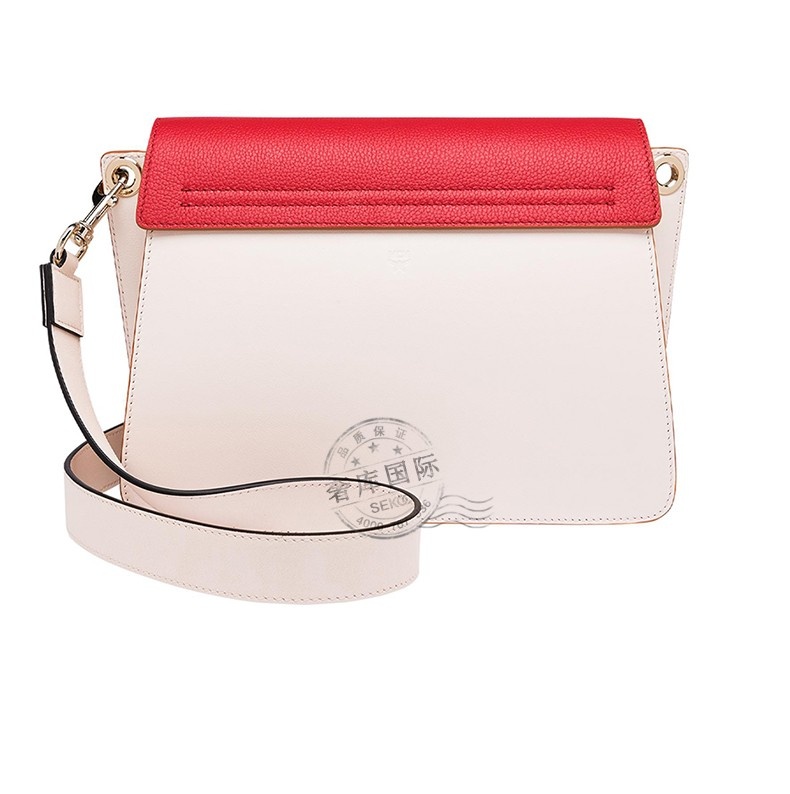 Mcm Stitched Printed Letter Shoulder Bag In Red