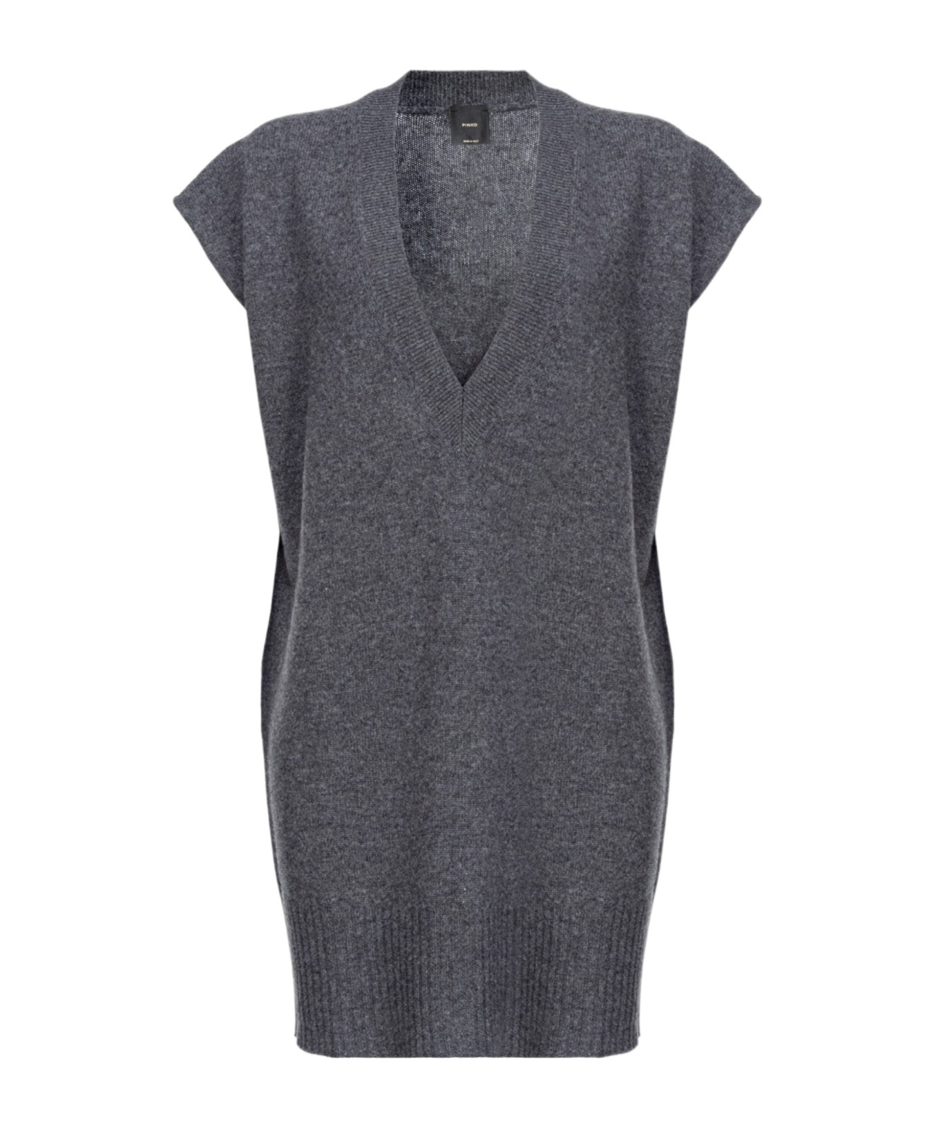 Shop Pinko V-neck Fine-knit Gilet In Black
