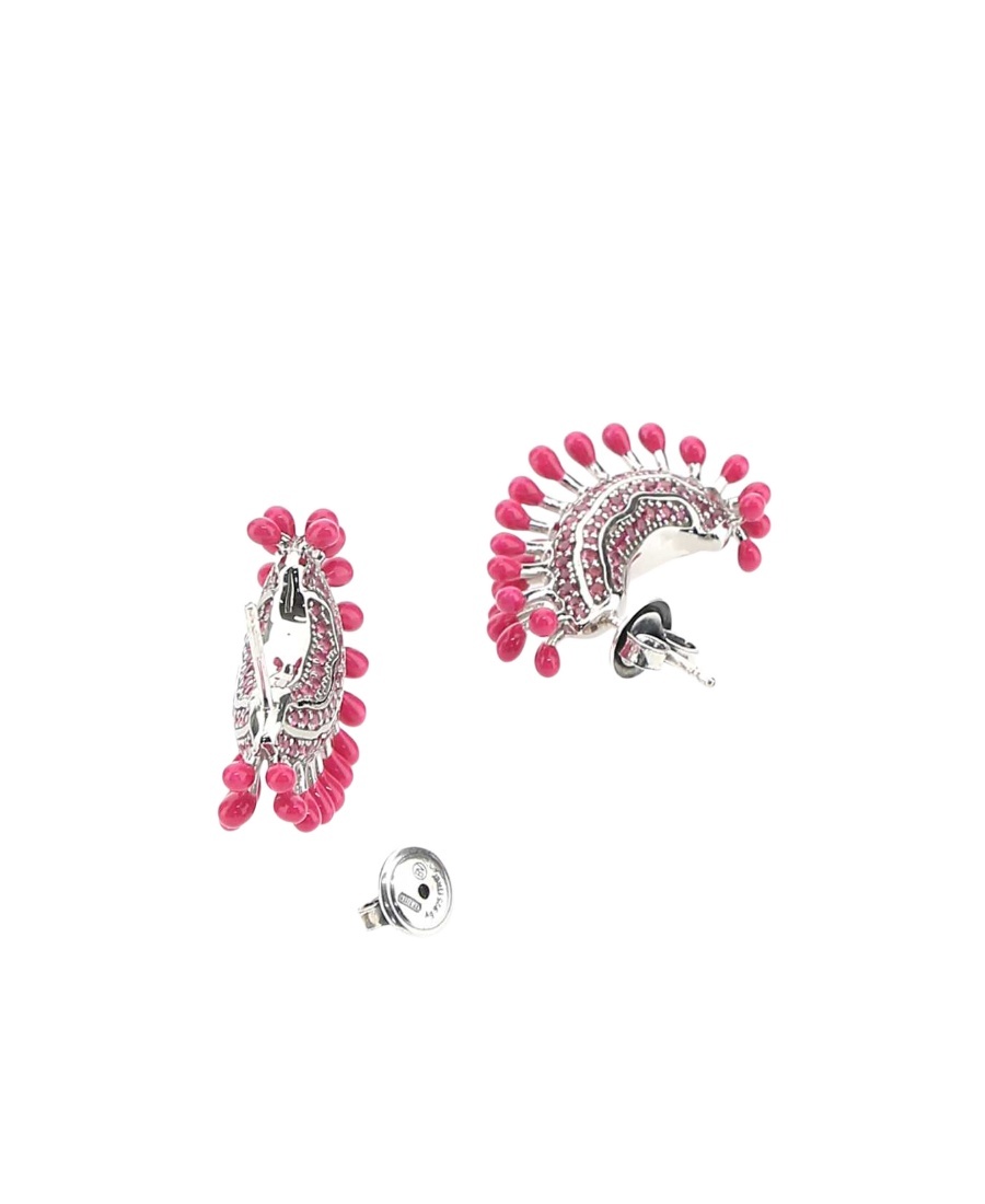 Bottega Veneta Boby Spike-studded Earrings In Pink
