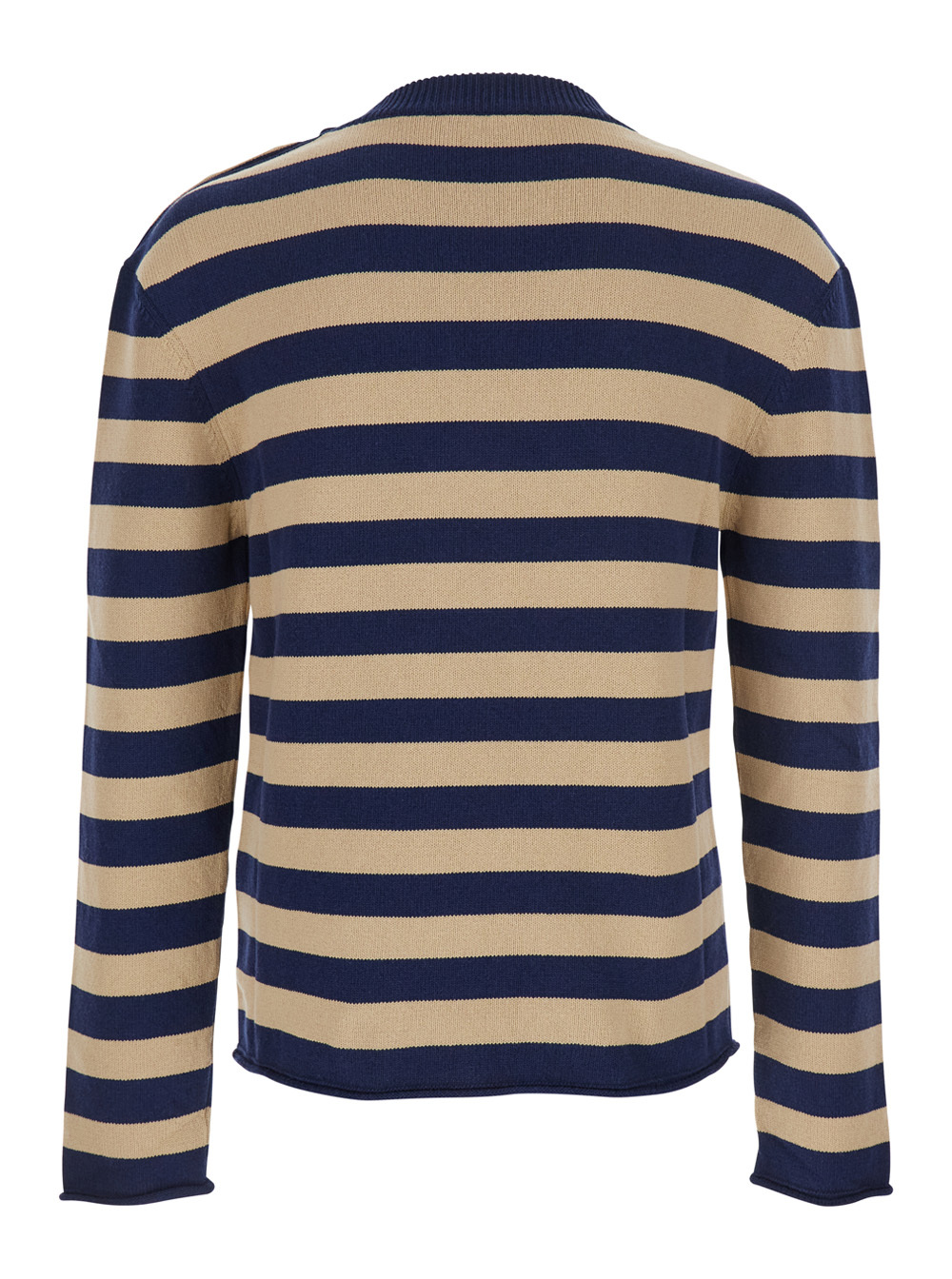 Balmain Embroidered Logo Cotton Sweater In Brown