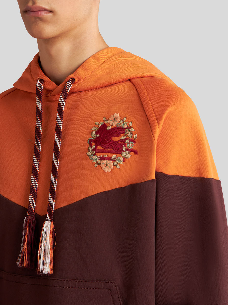 Etro Hooded Sweatshirt With Logo In Red