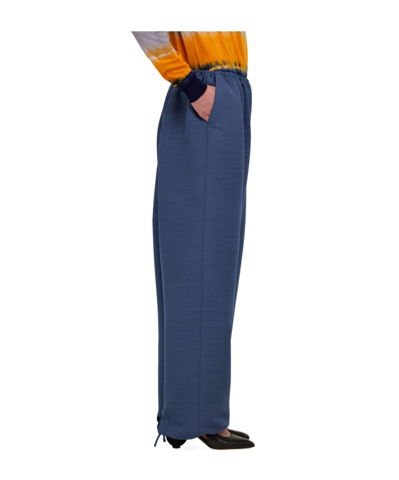 Ferragamo Loose Leg Trouser In Blue