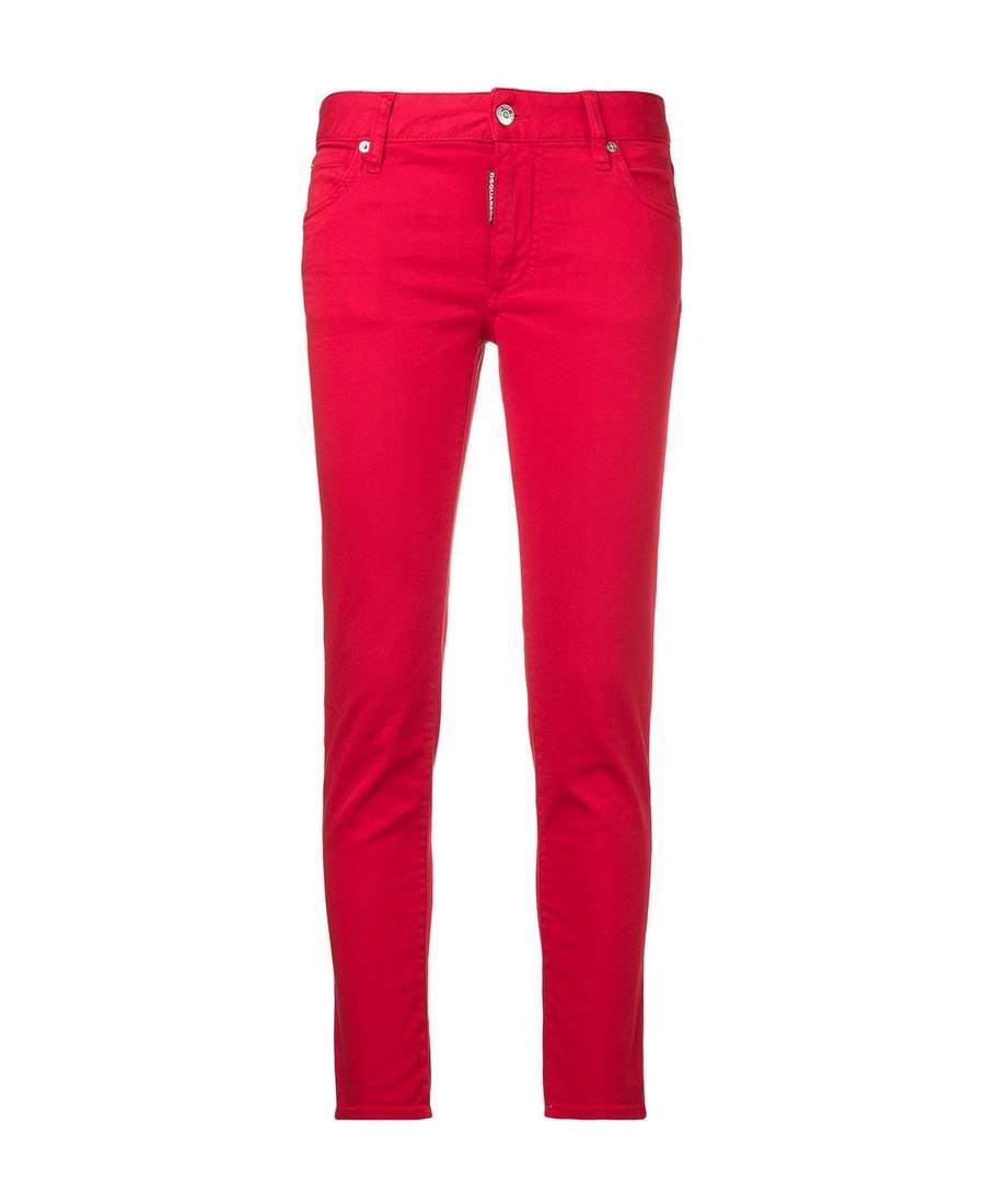 Dsquared2 Twiggy Cropped Jeans In Red