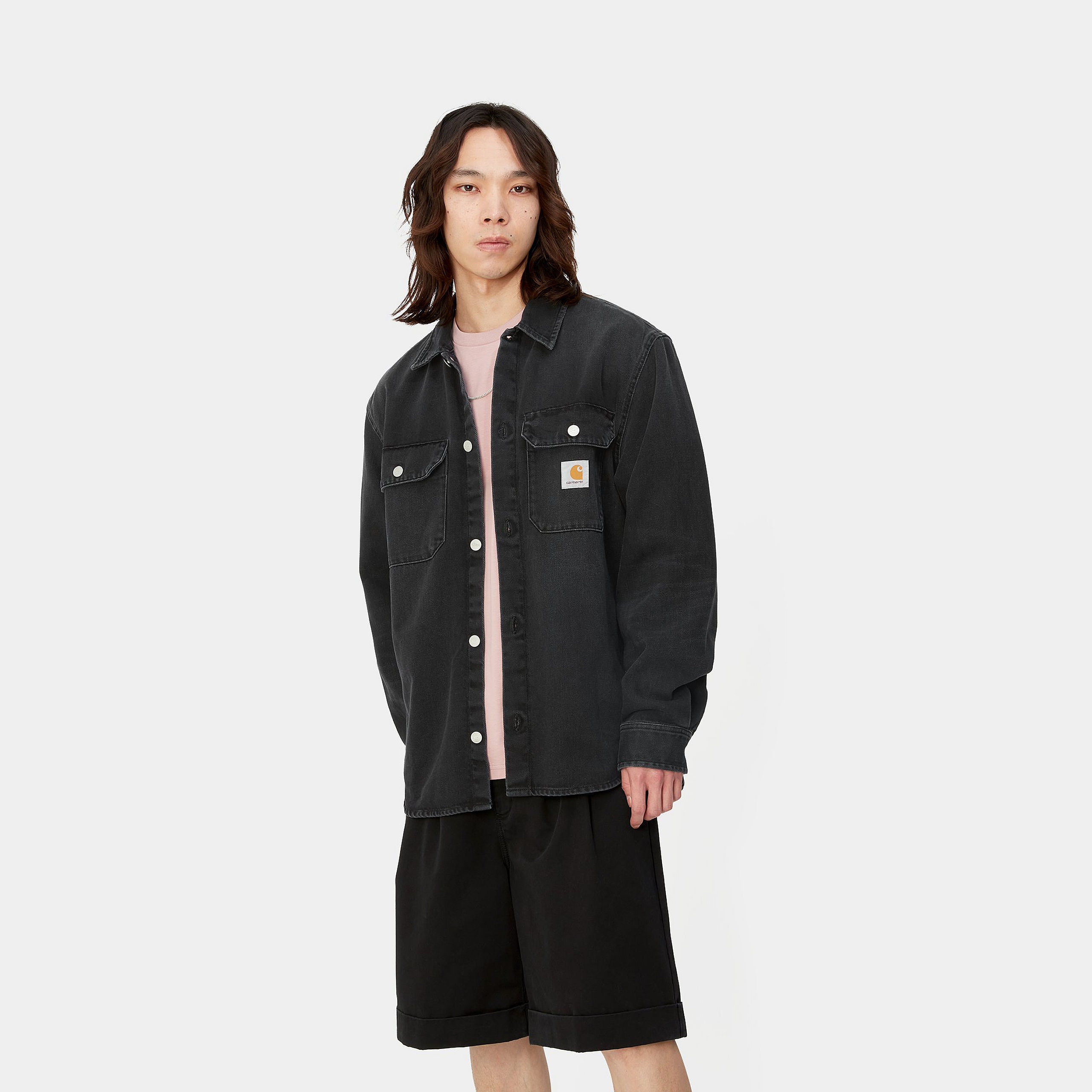 Carhartt Wip Classic Button-up Shirt Jacket In Black