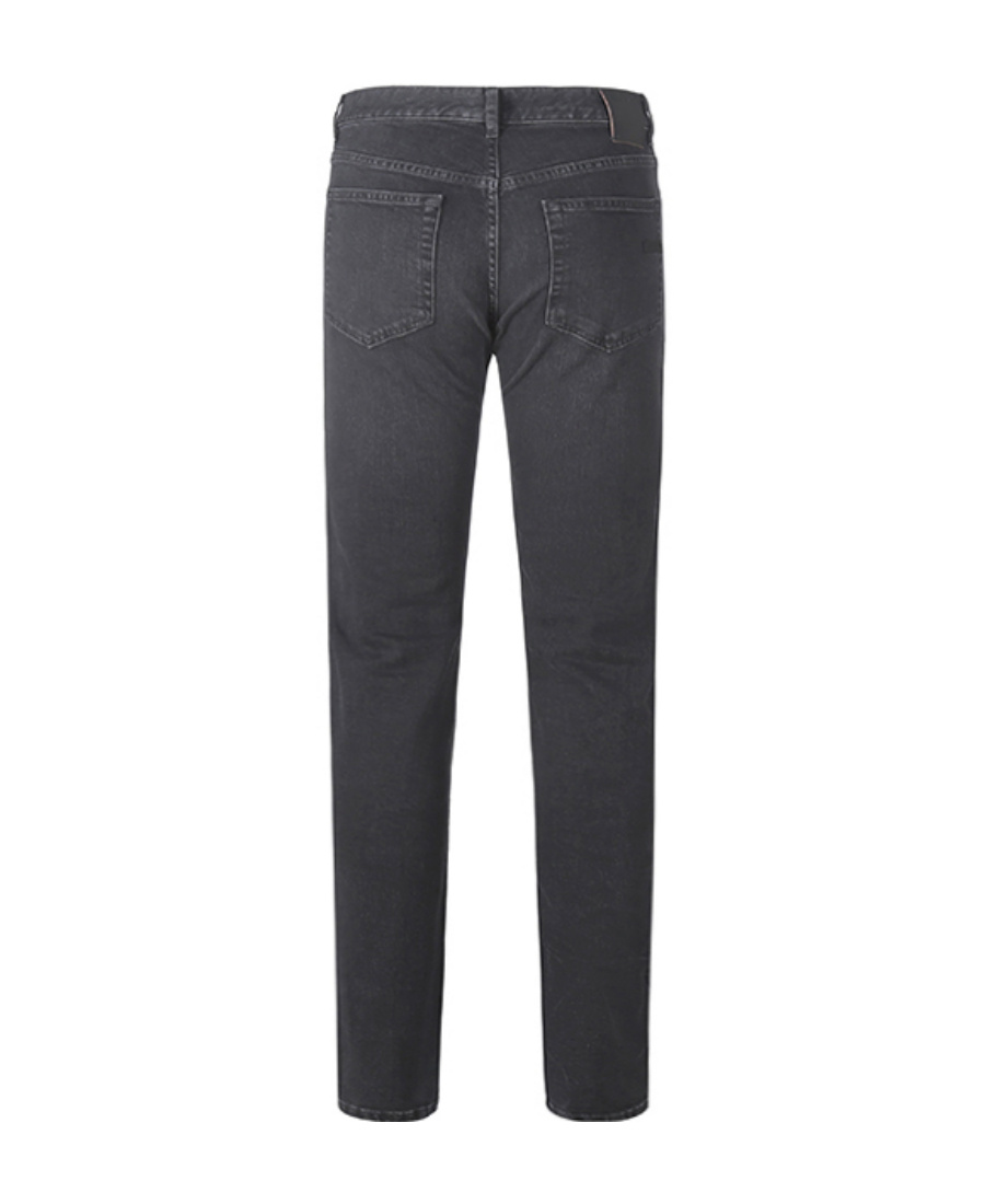 Shop Zegna Tapered Five-pocket Jeans In Black