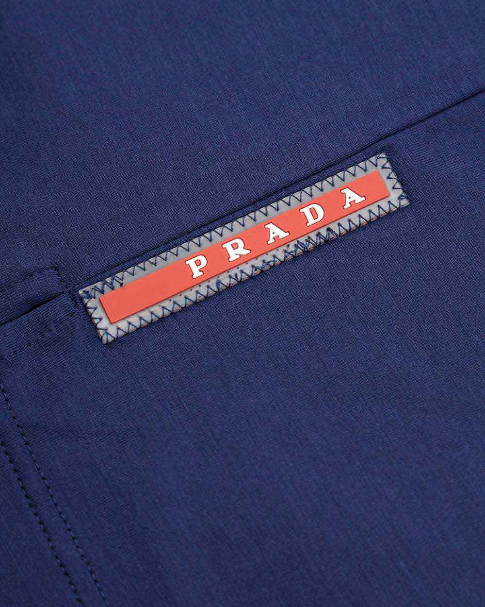 Prada Zipper Detail T-shirt In Blue