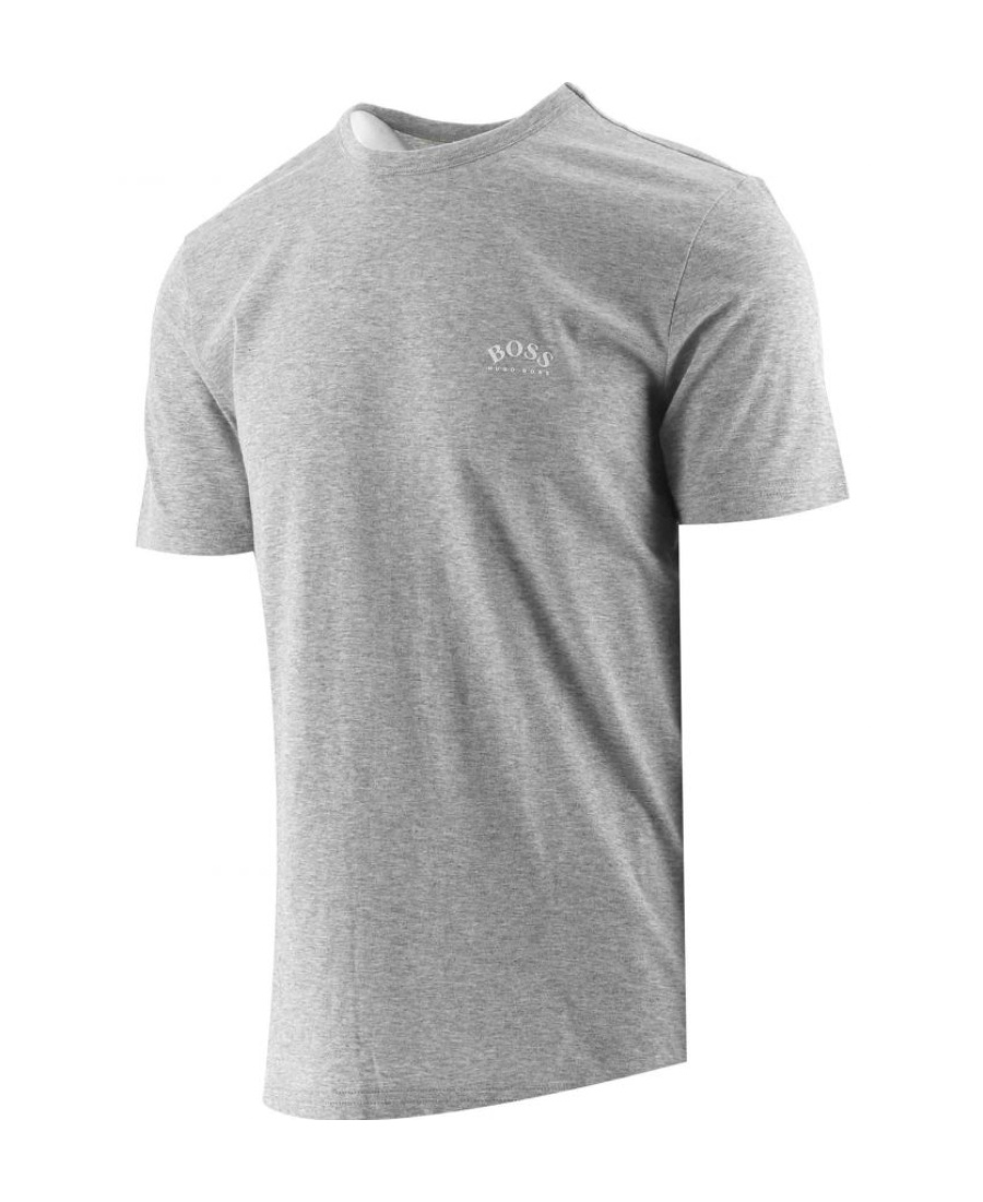 Hugo Boss T-shirt With Round Neck And Short Sleeves In Gray
