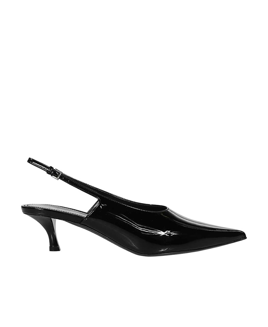 Givenchy Show Kitten-heel Slingback Leather Pumps In Black