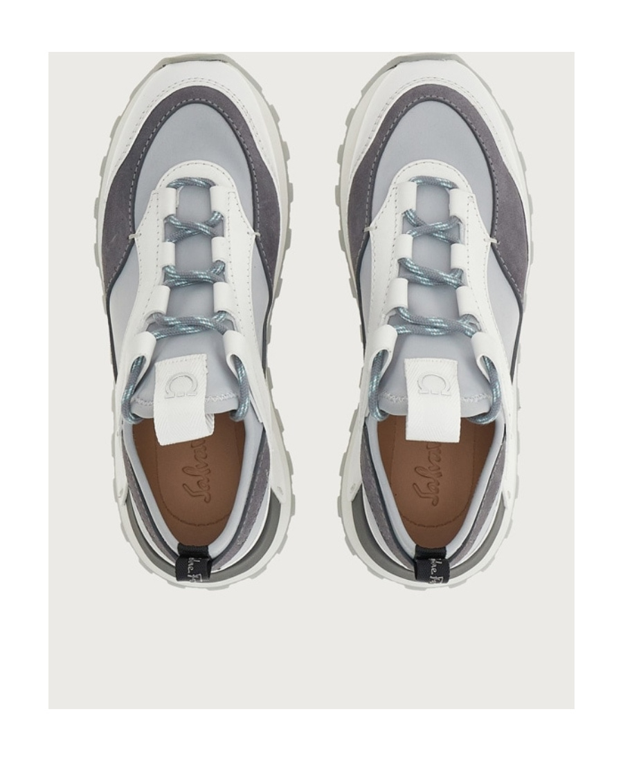 Ferragamo Lace-up Low-top Sneakers In Gray