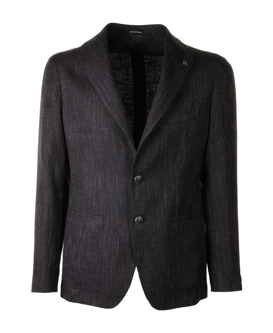 Tagliatore Long Sleeved Suit Jacket In Black