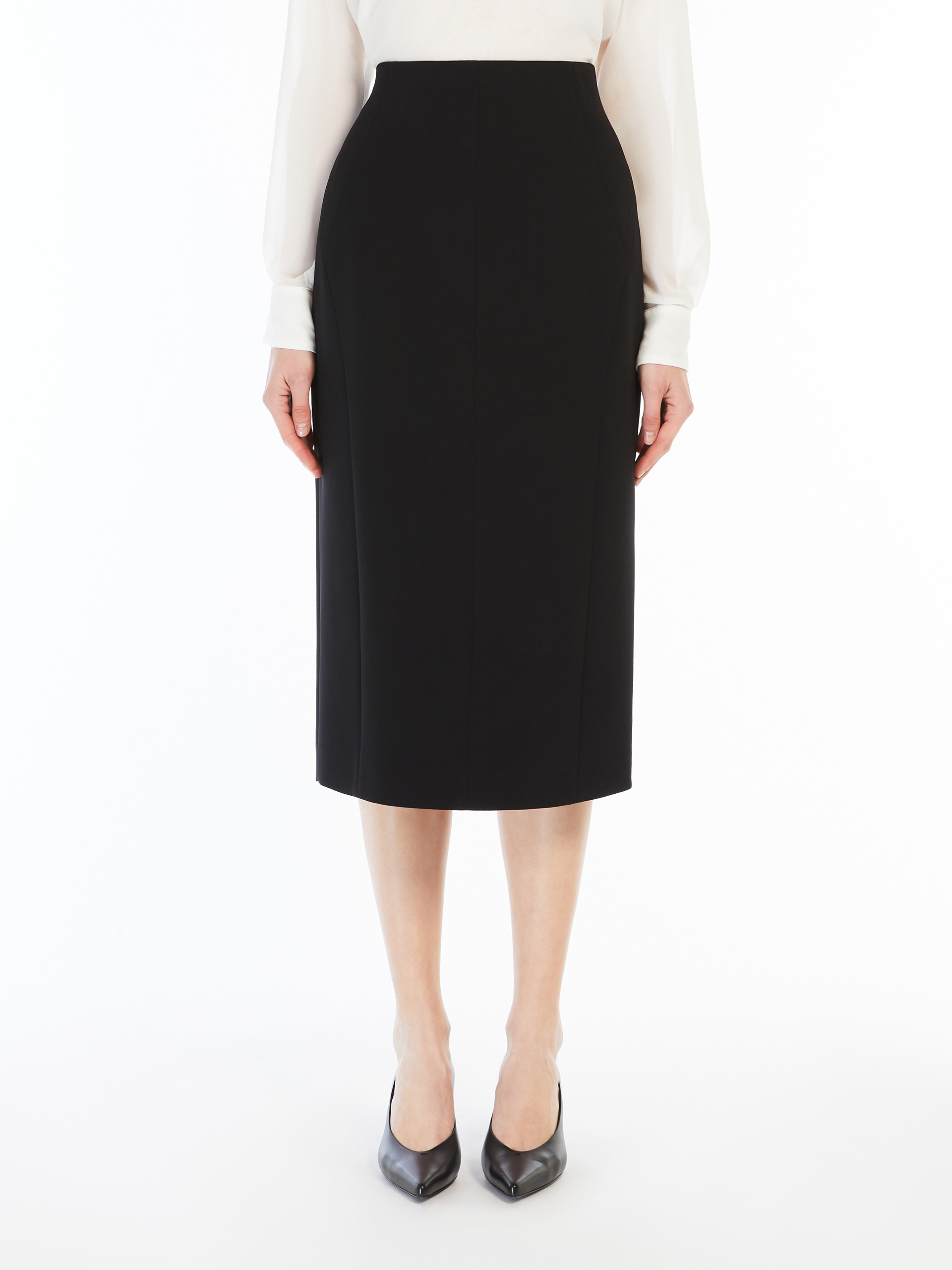 Max Mara Flash Woven Midi Skirt In Black