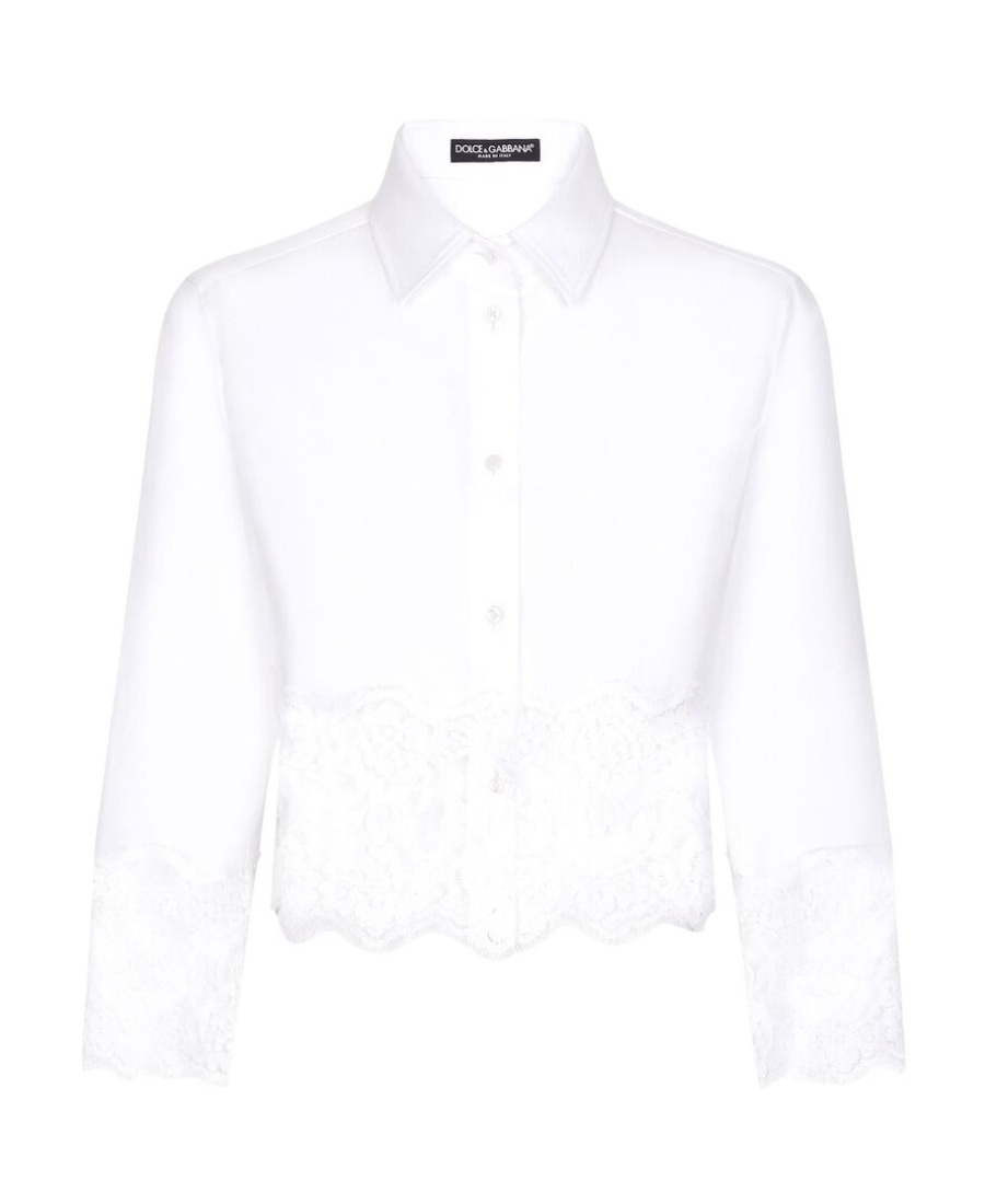 Dolce & Gabbana White Shirt With Lace In White