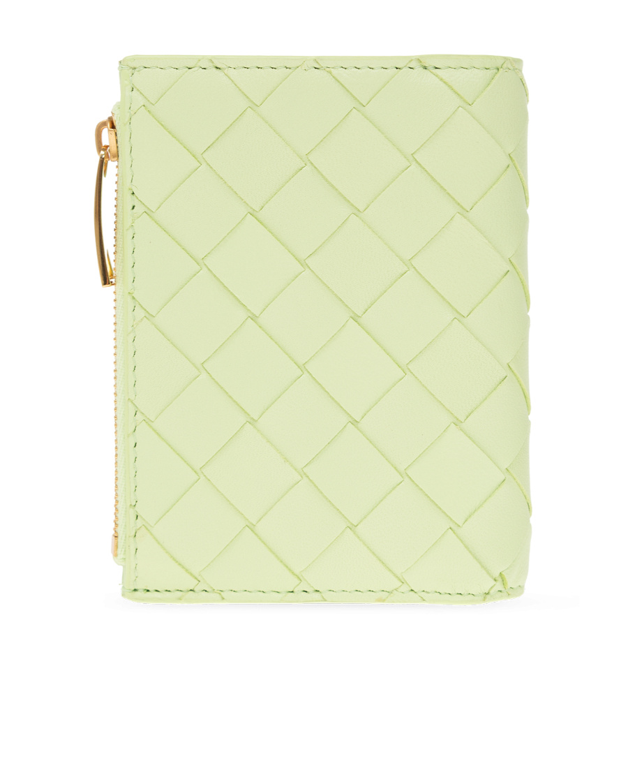 Bottega Veneta Intrecciato Leather Passport Case In Green