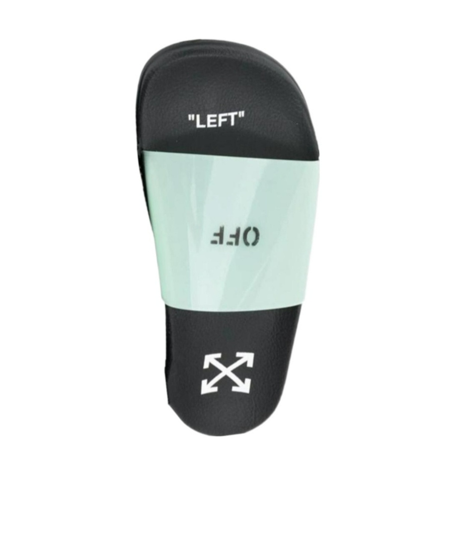 Off-white Logo Printed Slip-on Slides In Black