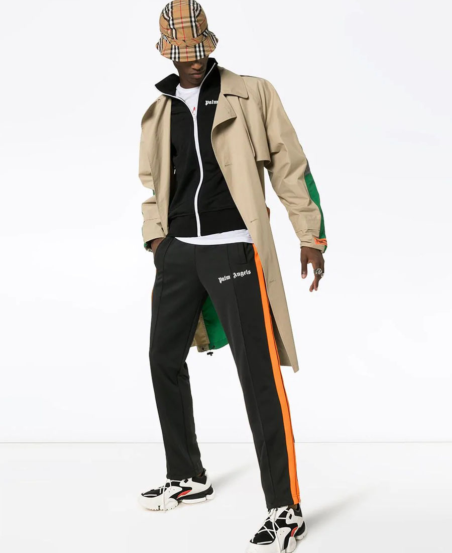 Palm Angels Logo-embroidered Knitted Trousers In Black