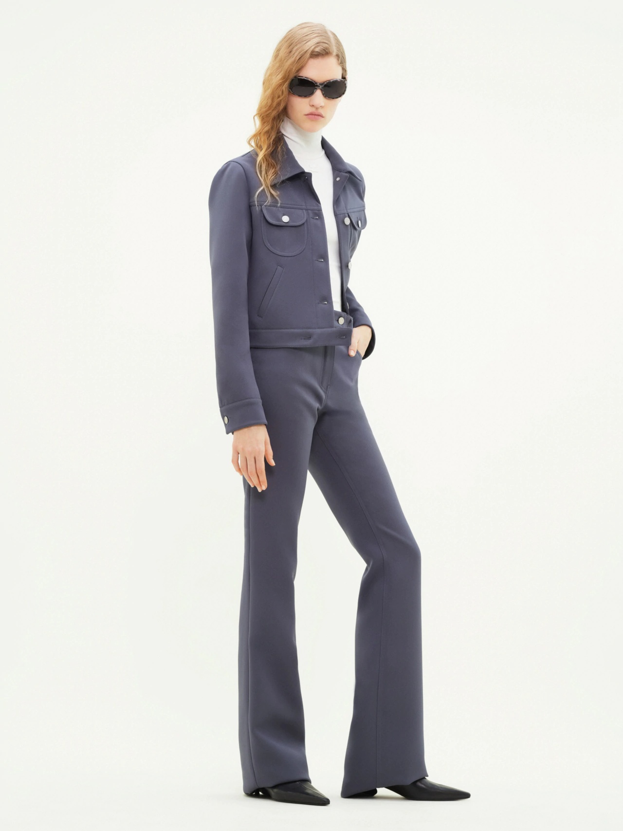 Shop Courrèges Twill Casual Trousers In Black