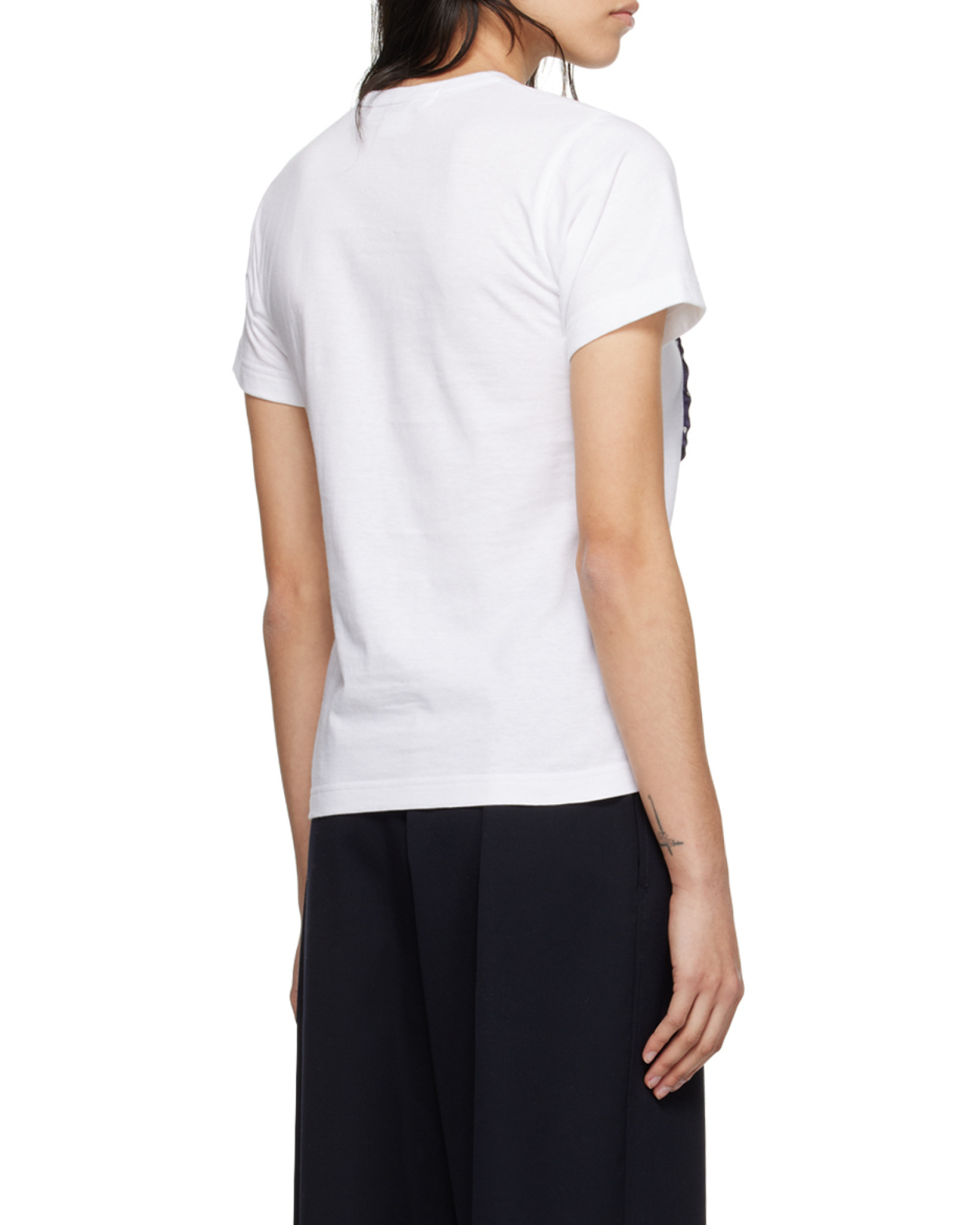 Comme Des Garçons T-shirt With Round Neck And Short Sleeves In White