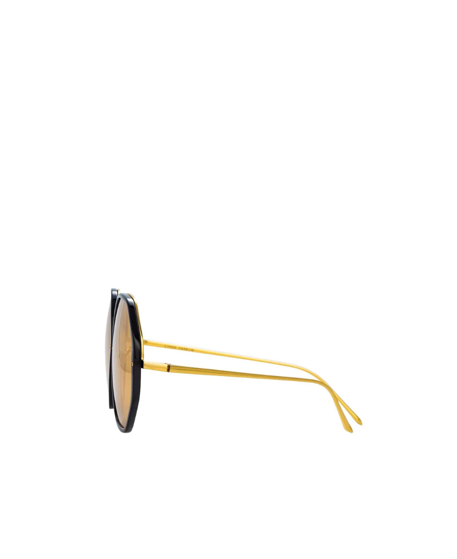 Linda Farrow Hexagonal Frame Sunglasses In Multicolor