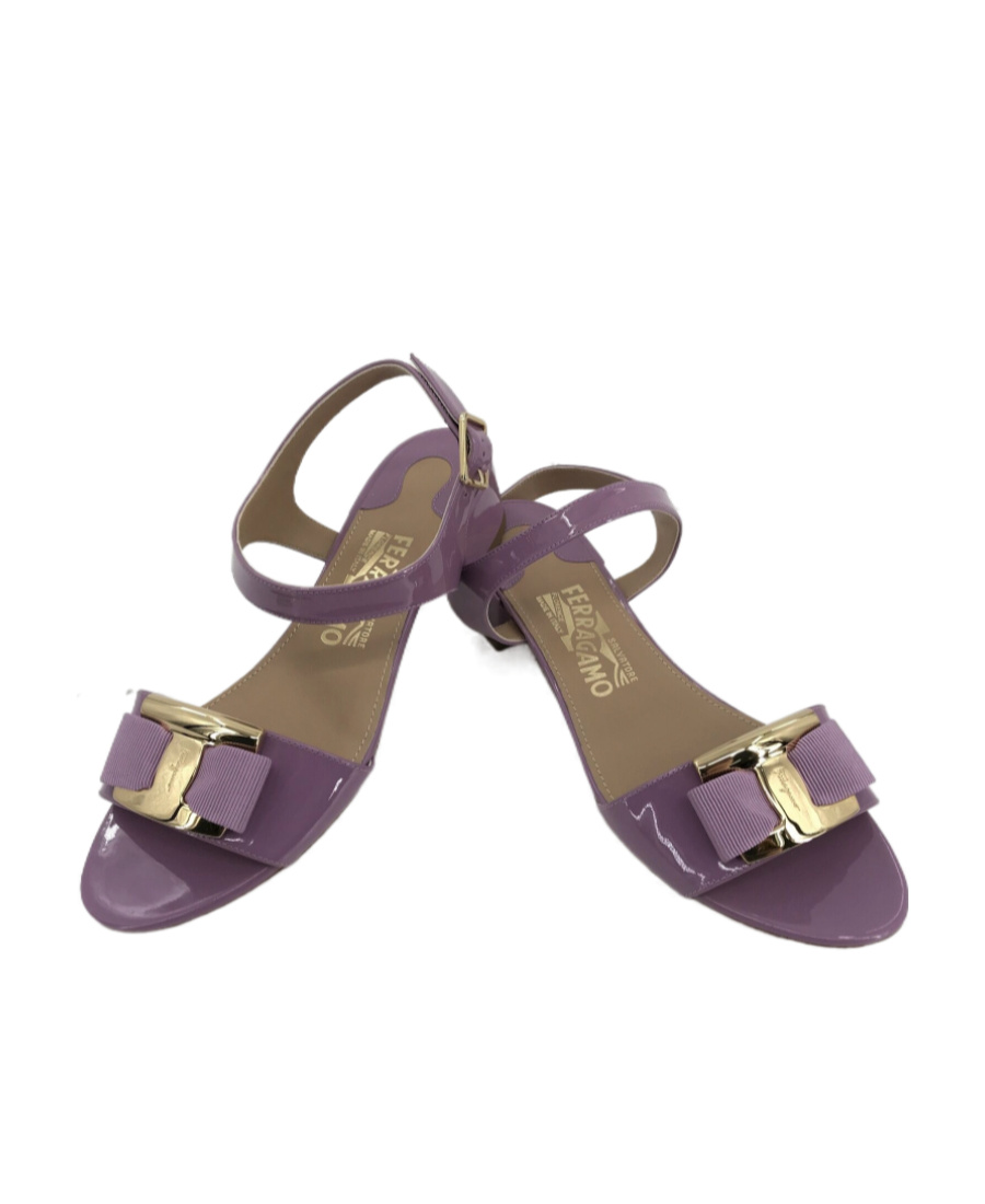 Ferragamo Logo Sandals In Brown