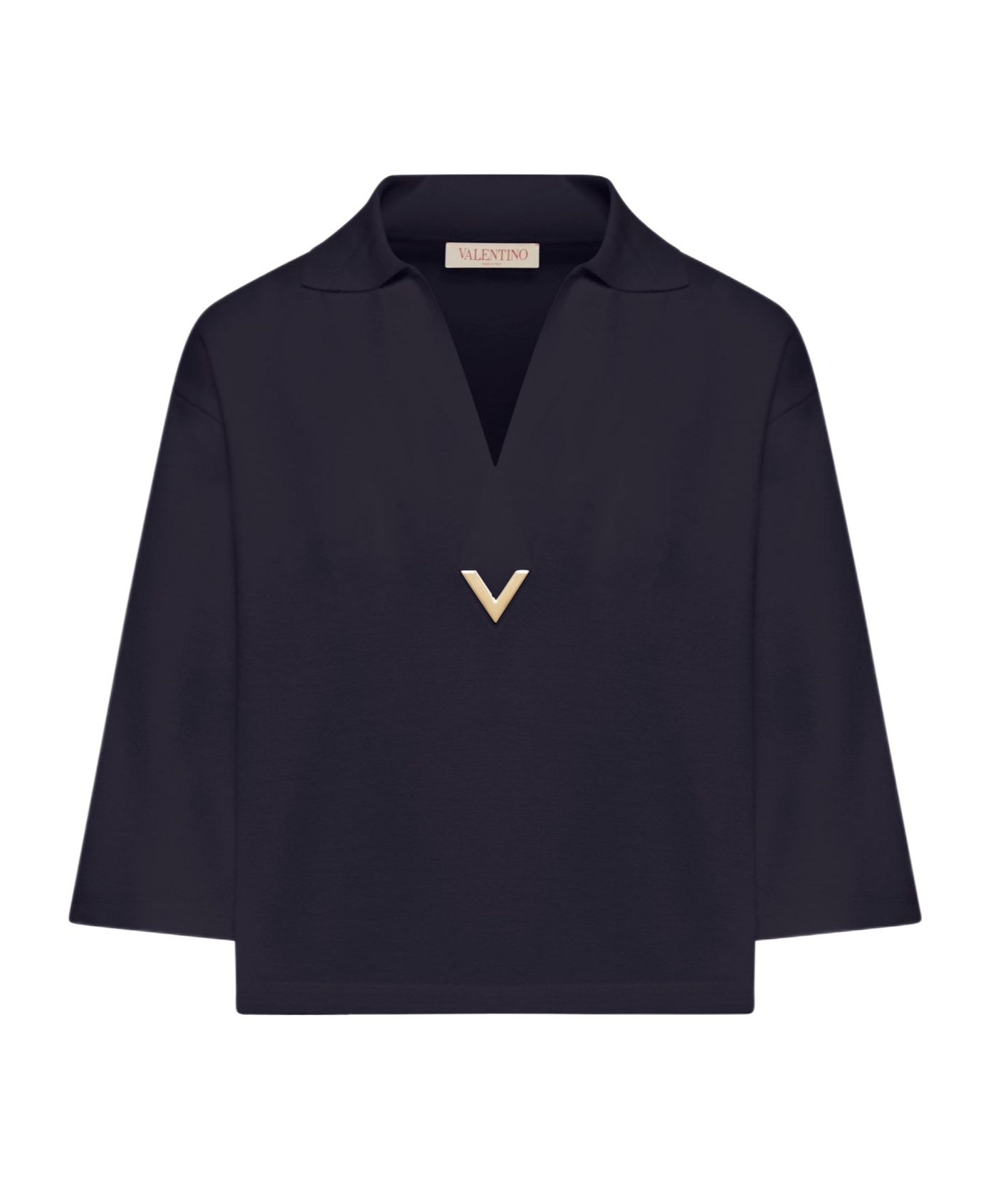 Valentino V-logo Virgin Wool Jumper In Black