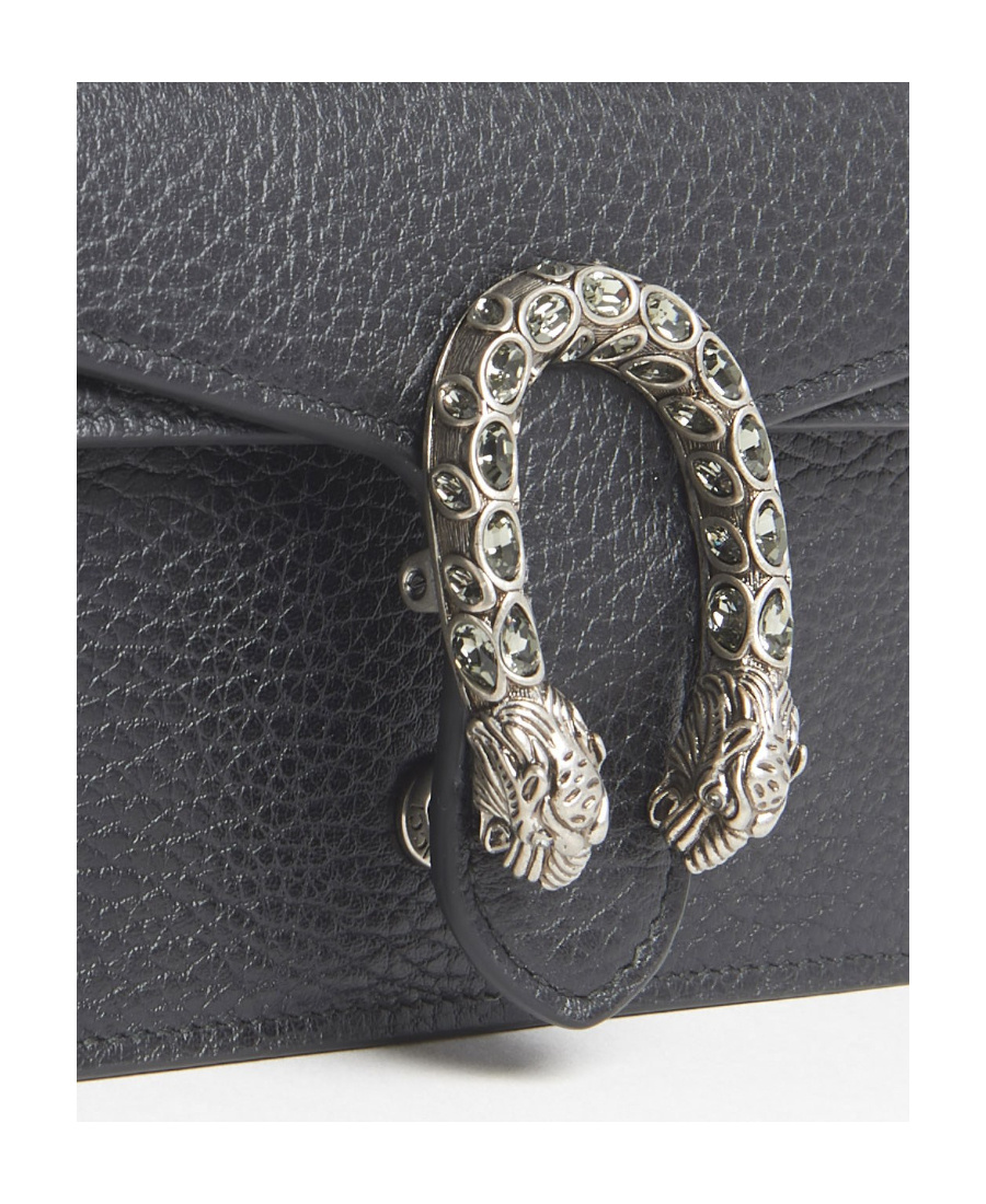 Gucci Dionysus Leather Super Mini Bag In Black