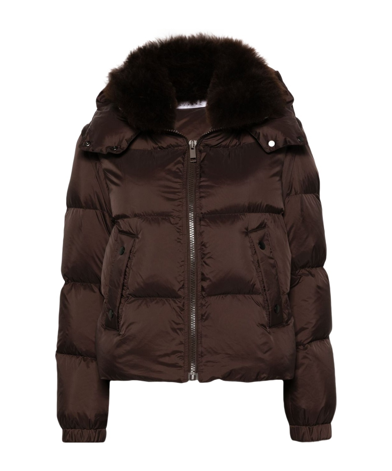 Liska Fur-trim Quilted Puffer Jacket In Black