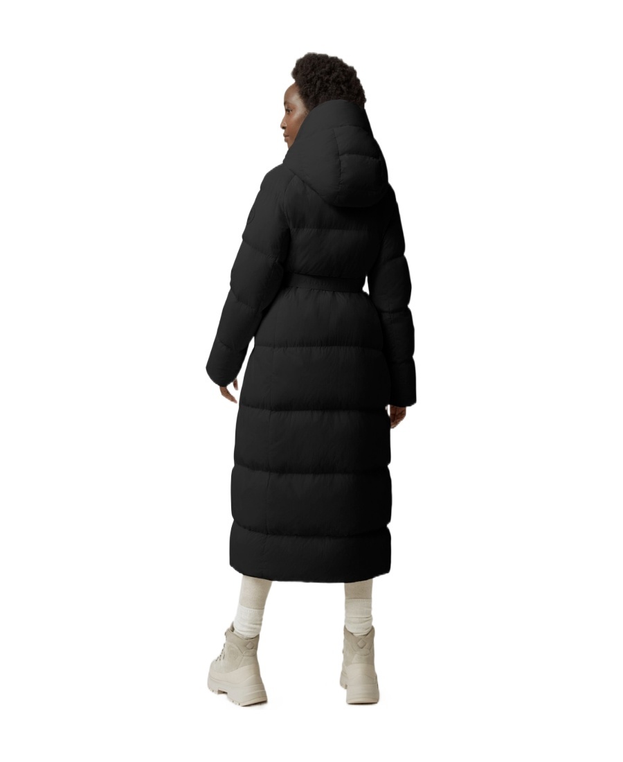 Canada Goose Marlow Belted Puffer Coat In Black