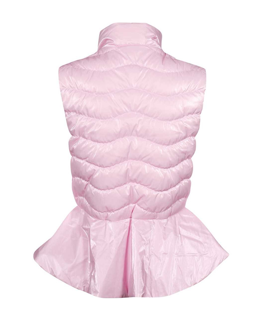 Duvetica Peplum-hem Quilted Down Vest In Pink