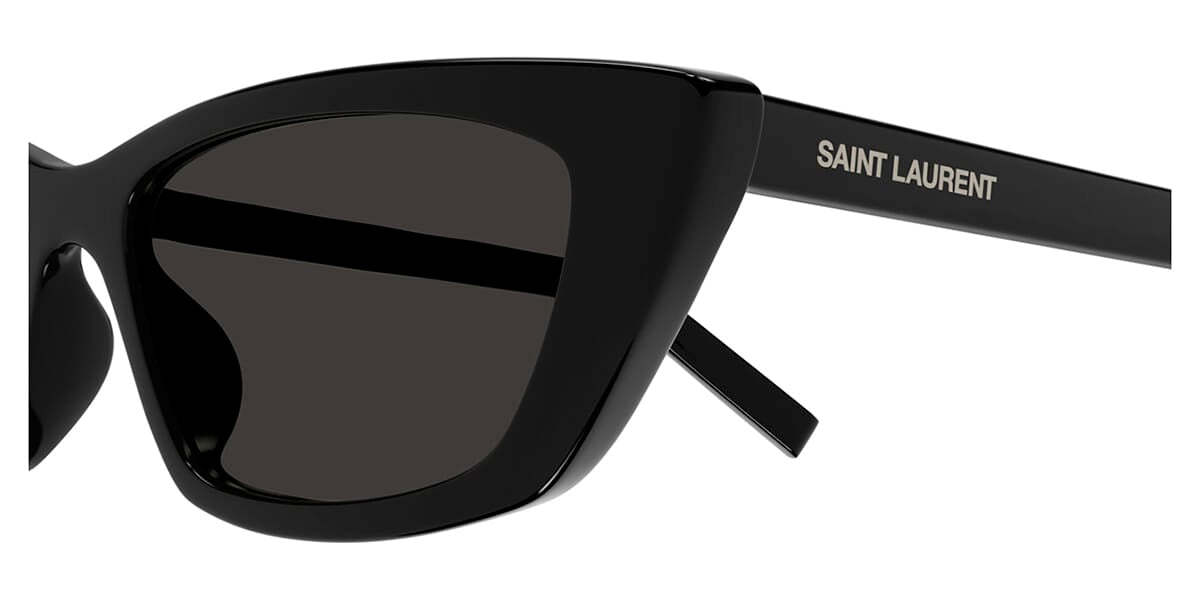 Saint Laurent Sleek Acetate Cat-eye Sunglasses In Black