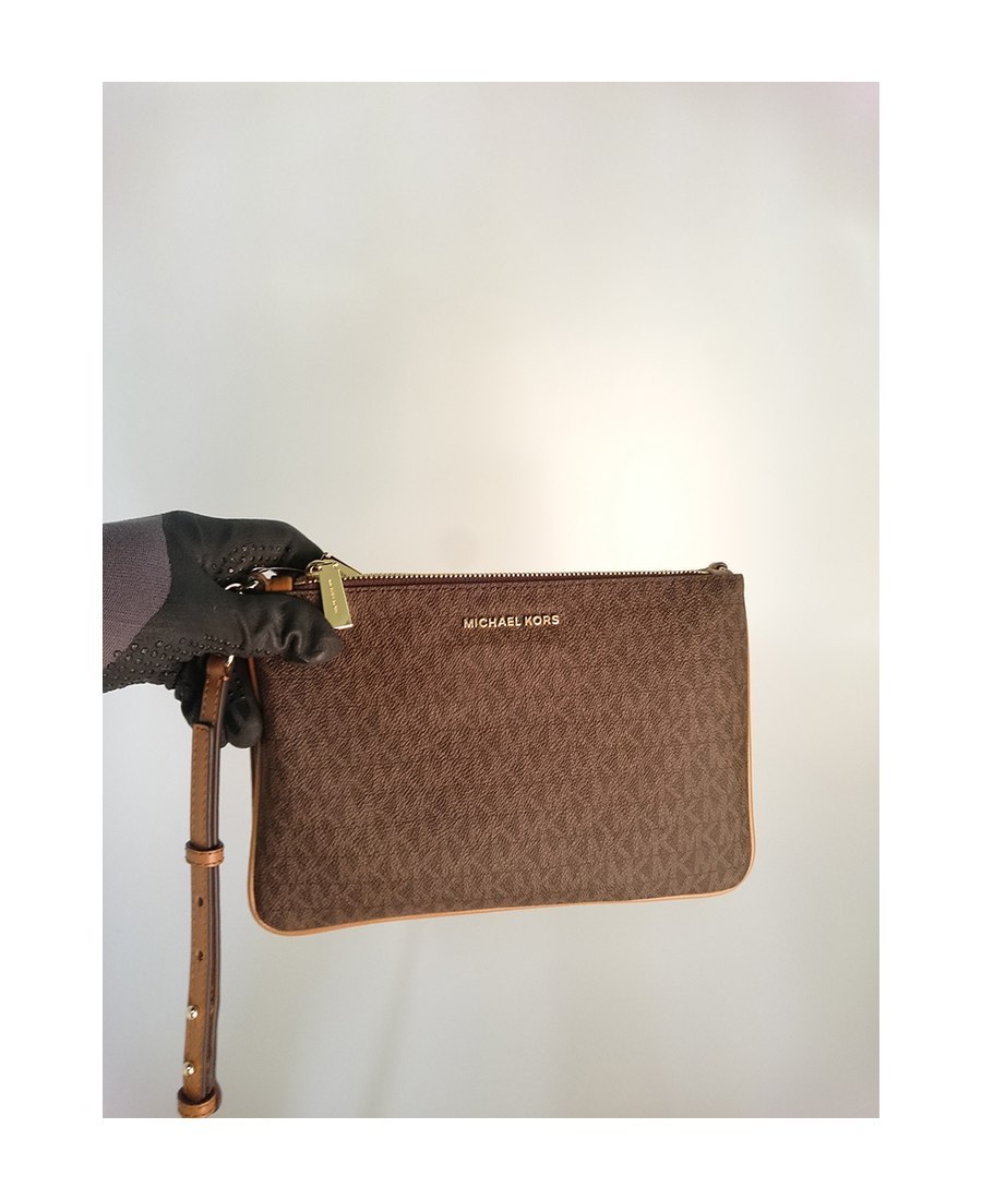 Michael Kors Monogram Print Crossbody Bag In Black