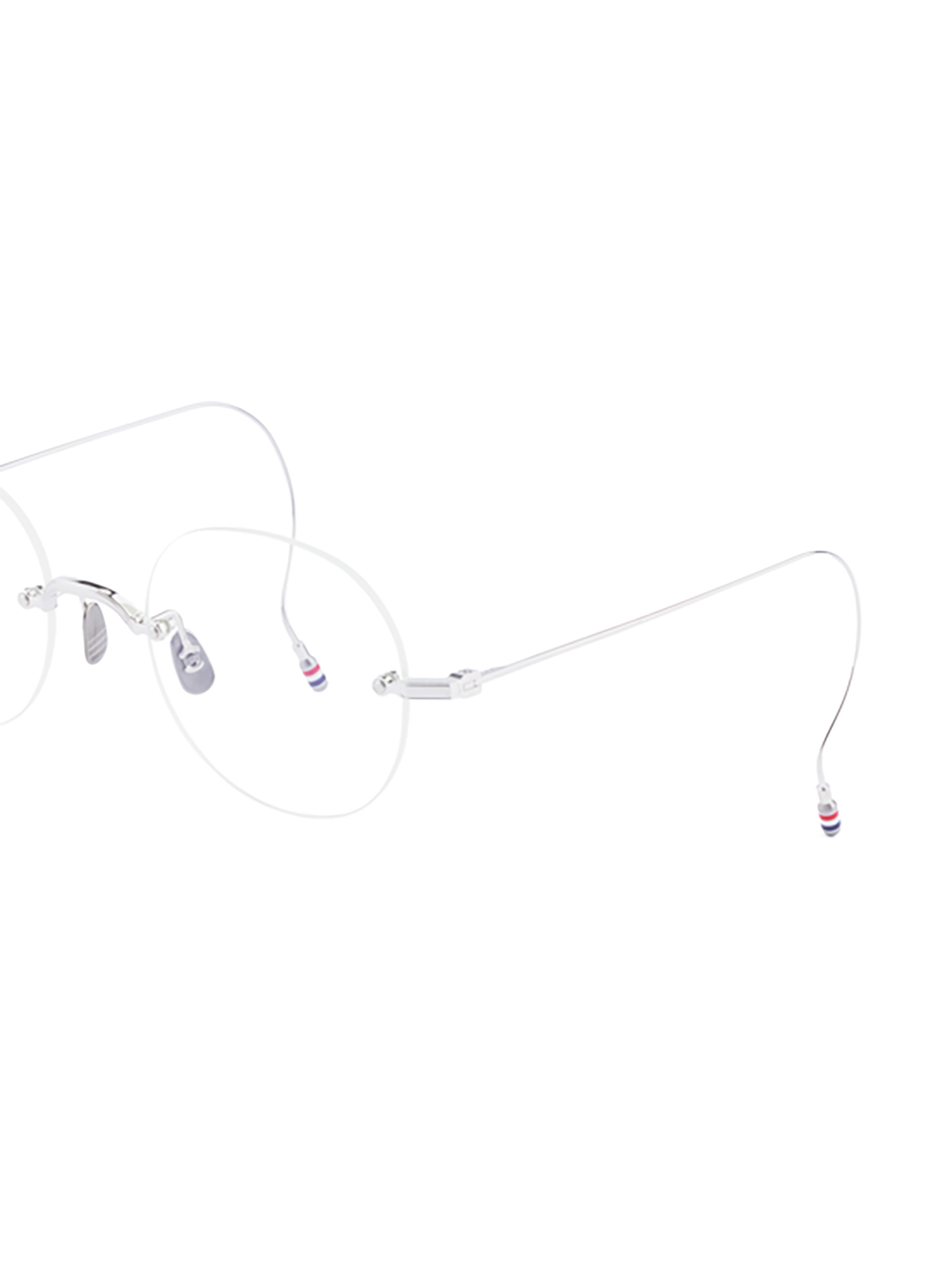 Thom Browne Round-frame Glasses In White
