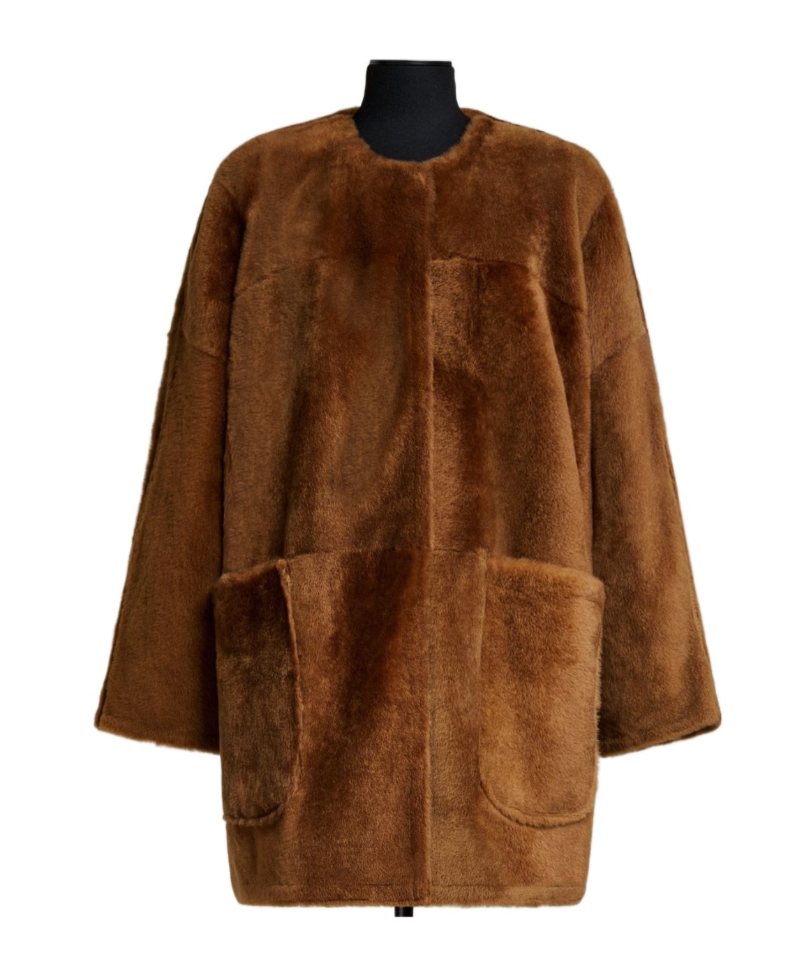Max Mara Double-sided Lacon Wool Cardigan Coat In Brown