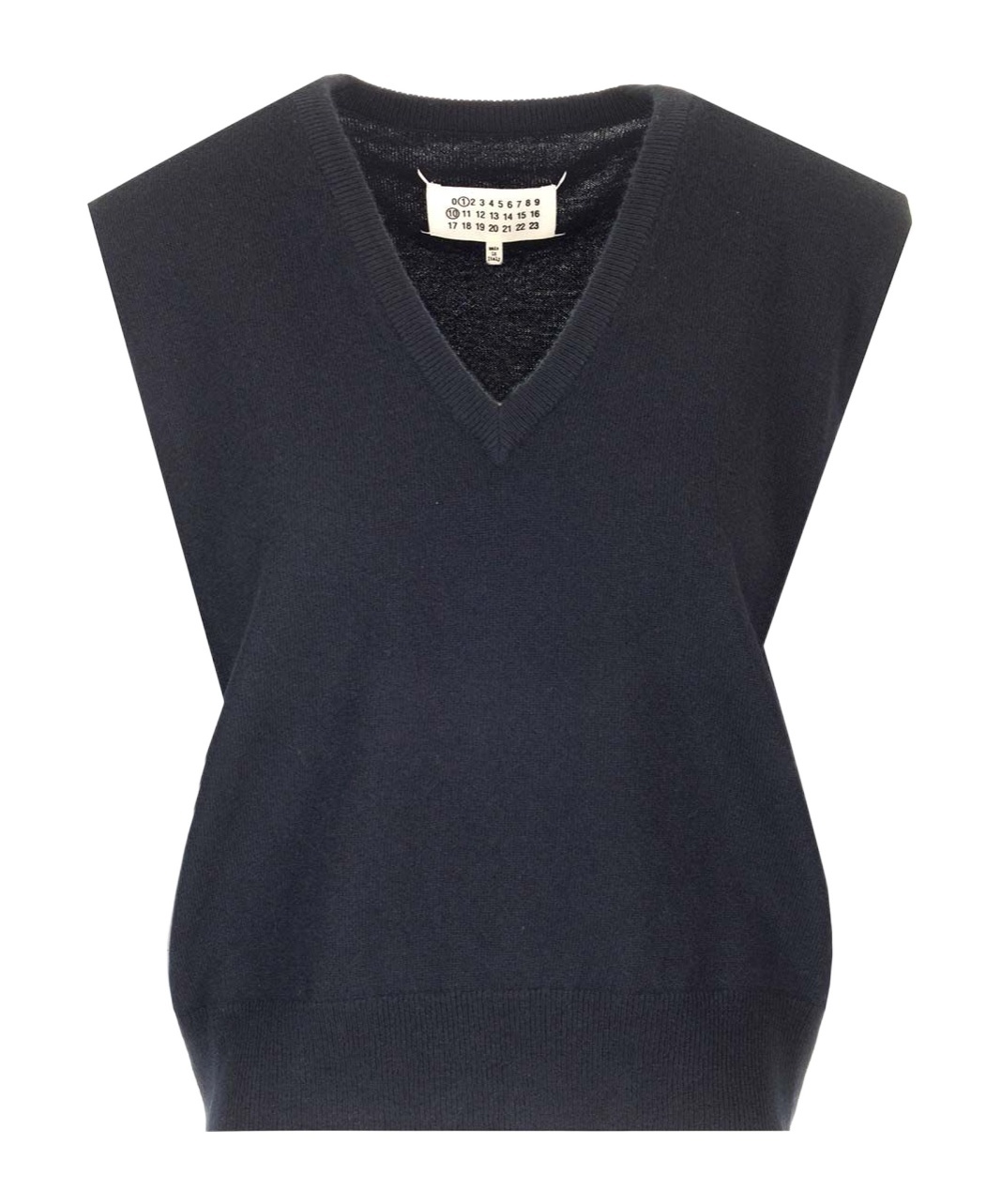 Maison Margiela V-neck Knitted Vest In Blue
